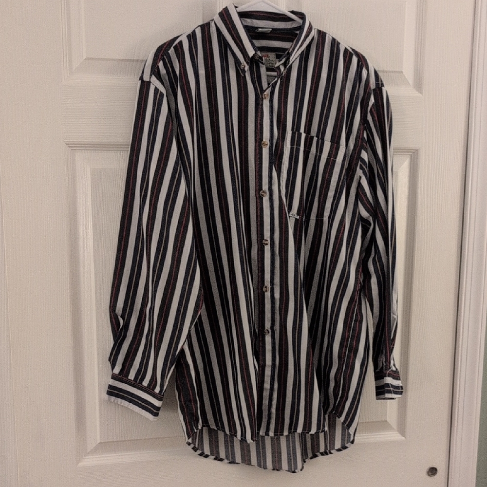 Rare Vintage Levi's Men's WPL 423 Striped Button Down Shirt - XL 100% Cotton